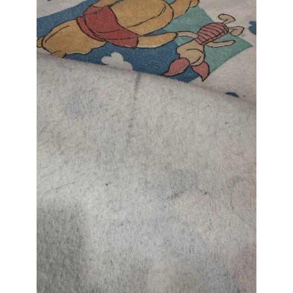 Vtg Disney Winnie The Pooh Piglet Blanket Clouds 93” X 70” Blue Binding Twin Bed - Picture 13 of 13